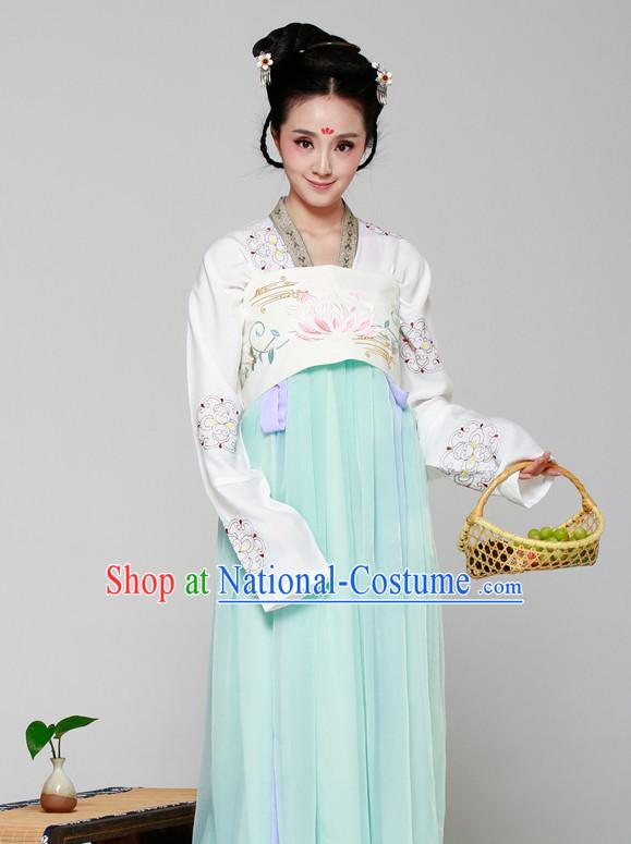 Chinese Ancient Xi Shi Halloween Costumes and Hair Jewelry for Women