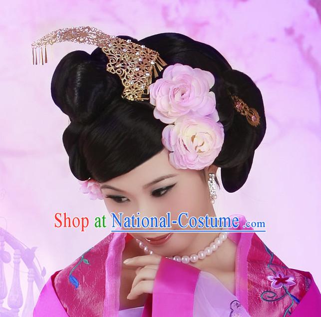 Chinese Ancient Imperial Princess Black Wigs Hairstyles Hair Decorations