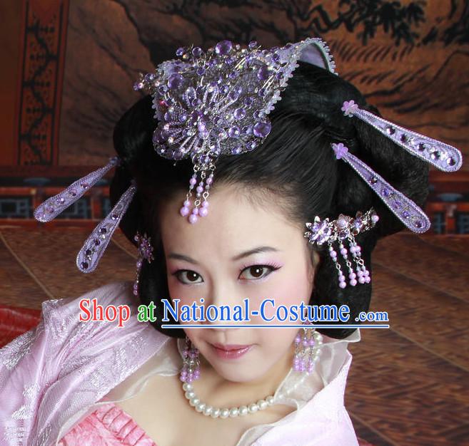 Chinese Ancient Imperial Princess Black Wigs Hairstyles and Hair Decorations