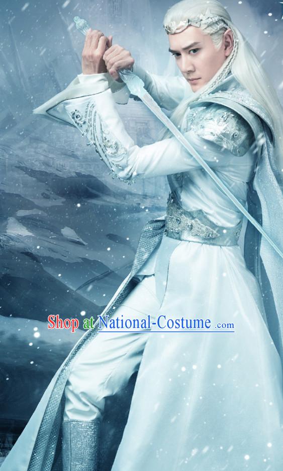 Ice Fantasy Prince Drama Costumes Complete Set for Men