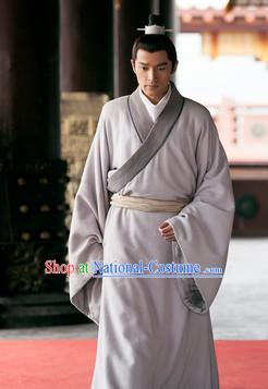 Chinese Han Clothing Robe and Hair Jewelry for Men