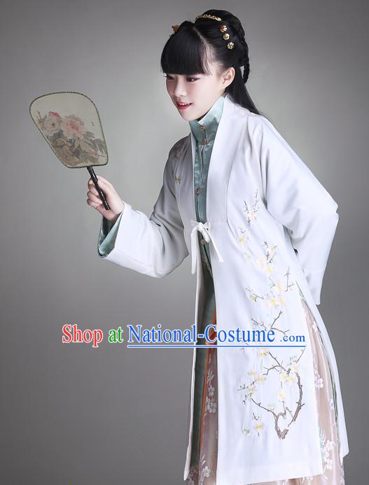 Ancient Chinese Female Hanfu Clothing and Hair Jewelry Complete Set for Women