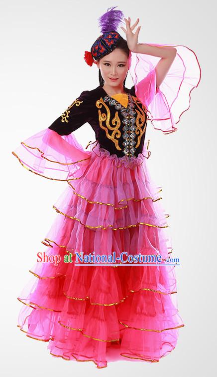 Chinese Folk Fan Dance Costume Wholesale Clothing Group Dance Costumes Dancewear Supply for Women