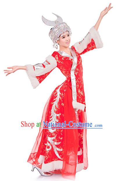 Chinese Folk Miao Clothes Costume Wholesale Clothing Group Dance Costumes Dancewear Supply for Women