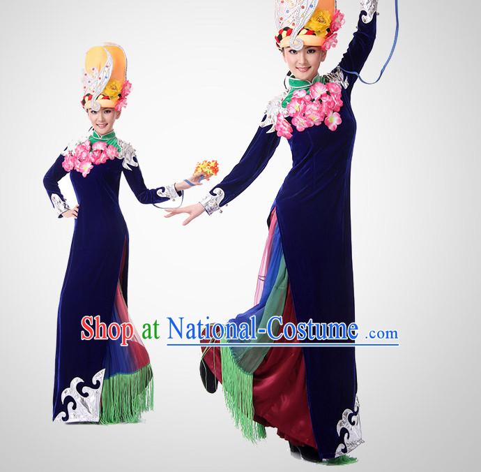 Chinese Minority Dance Outfit Costume Wholesale Clothing Group Dance Costumes Dancewear Supply for Girls