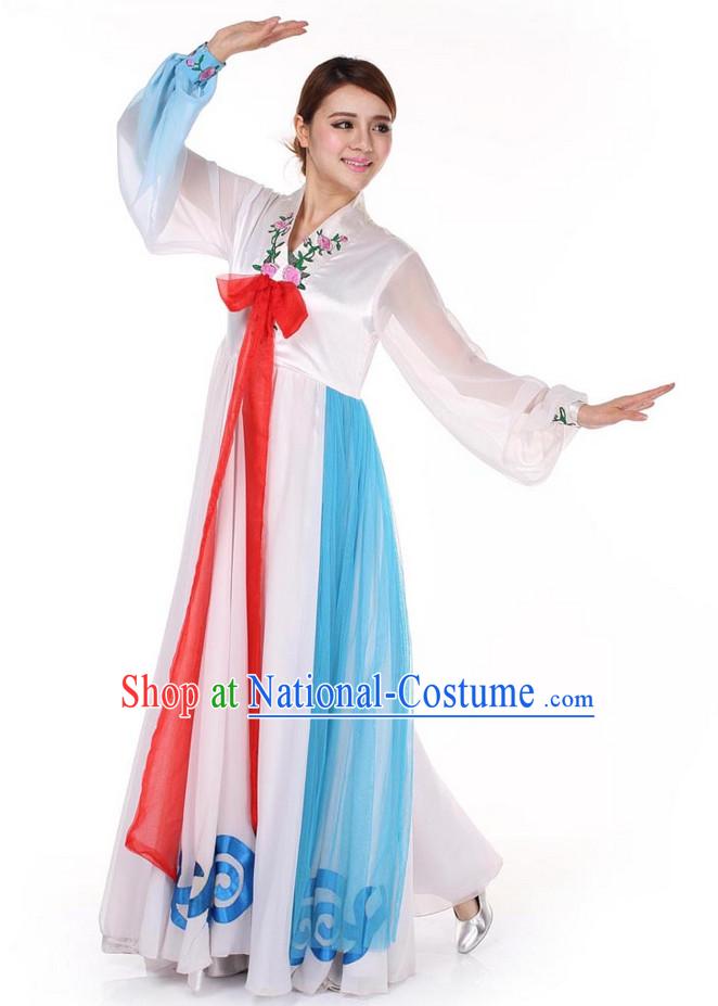 Chinese Korean Ethnic Dance Outfit Costume Wholesale Clothing Group Dance Costumes Dancewear Supply for Girls