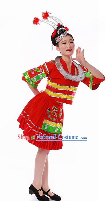 Chinese Folk Minority Dancing Clothes Costume Wholesale Clothing Group Dance Costumes Dancewear Supply for Women