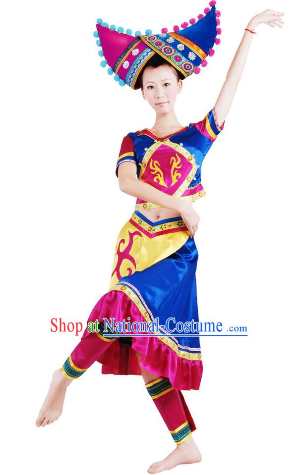 Chinese Folk Dance Costume Wholesale Clothing Group Dance Costumes Dancewear Supply for Girls