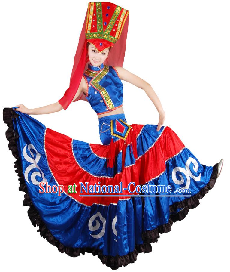 Chinese Folk Dance Costume Wholesale Clothing Group Dance Costumes Dancewear Supply for Women