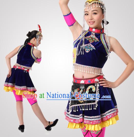 Chinese Folk Dancing Clothes Costume Wholesale Clothing Group Dance Costumes Dancewear Supply for Women