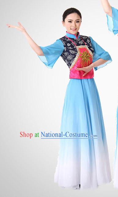 Chinese Folk Dancing Clothes Costume Wholesale Clothing Group Dance Costumes Dancewear Supply for Women