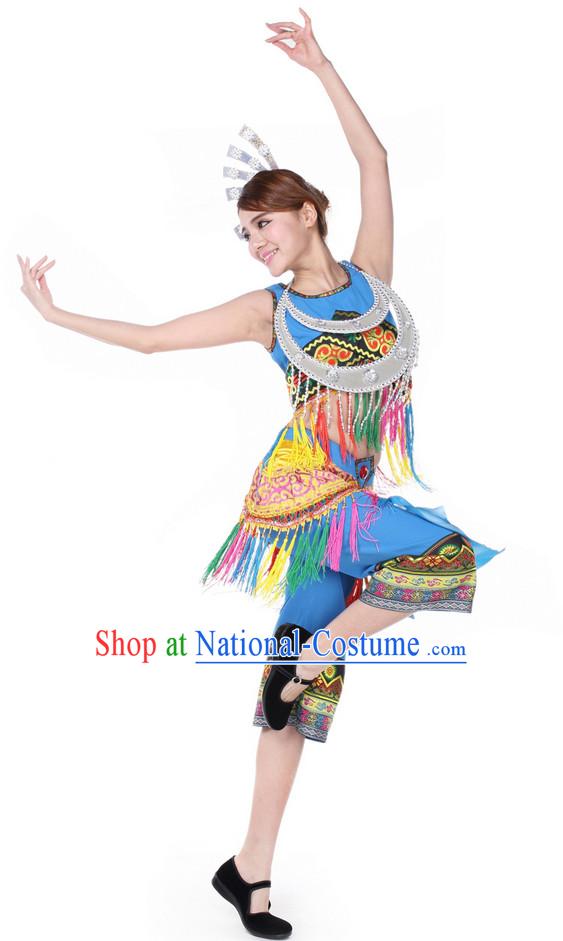 Chinese Festival Ethnic Dance Costume Wholesale Clothing Group Dance Costumes Dancewear Supply for Lady