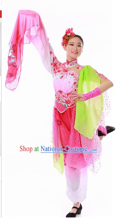 Chinese Peach Dance Outfit Costume Wholesale Clothing Group Dance Costumes Dancewear Supply for Girls