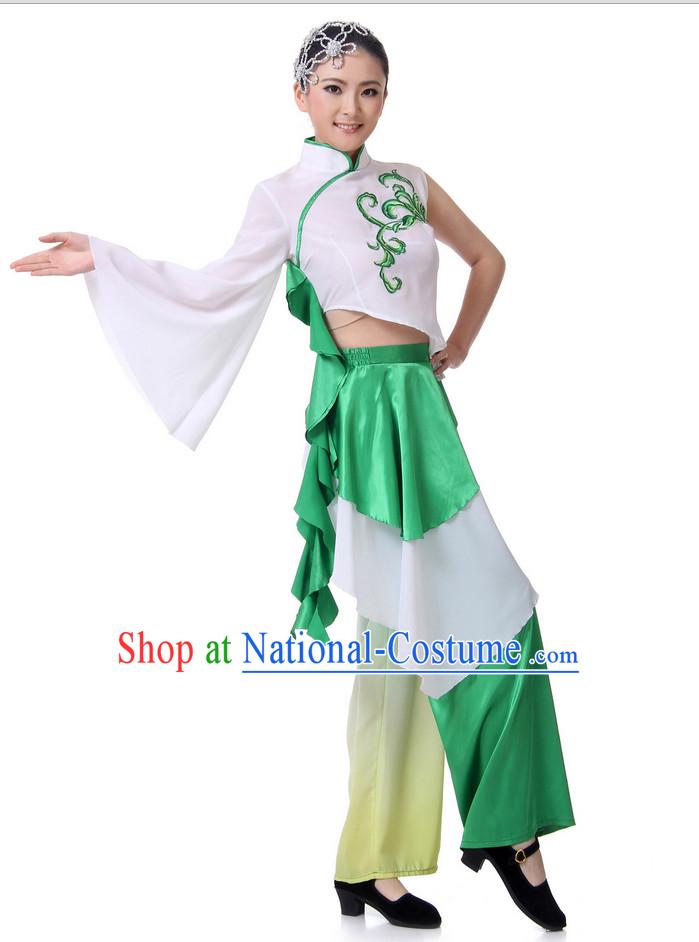 Chinese Fan Dance Costume Wholesale Clothing Group Dance Costumes Dancewear Supply for Lady