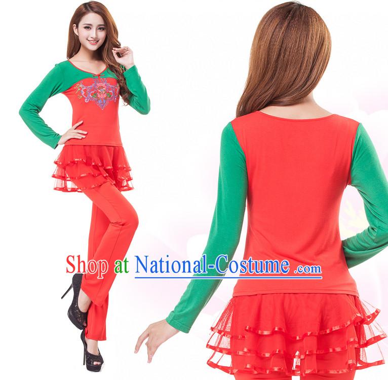 Asia Chinese Festival Parade Folk Dance Costume Wholesale Clothing Group Dance Costumes Dancewear Supply for Women