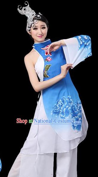 Chinese Classical Dance Costumes Leotards Dance Supply Girls Clothes and Hair Accessories Complete Set