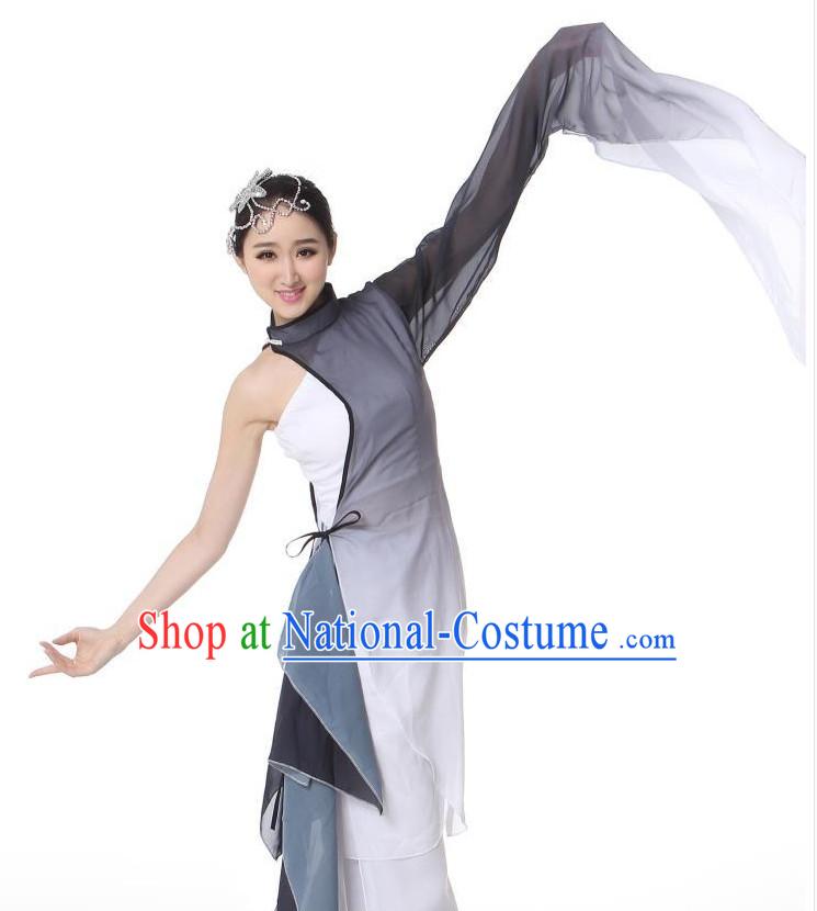 Chinese Classical Dance Costumes Leotards Dance Supply Girls Clothes and Hair Accessories Complete Set