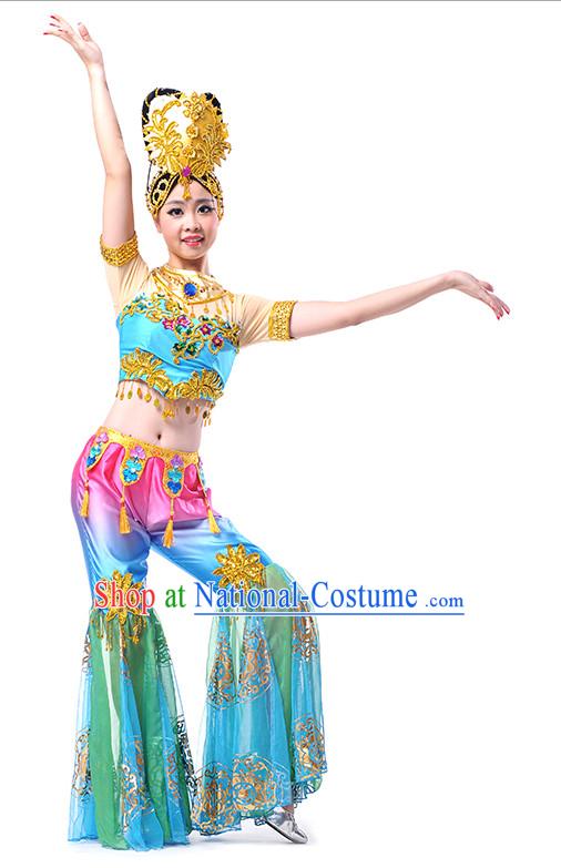 Chinese Folk Ancient Dance Costume Wholesale Clothing Group Dance Costumes Dancewear Supply for Women