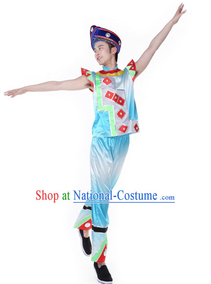 Chinese Folk Fan Dance Costume Wholesale Clothing Group Dance Costumes Dancewear Supply for Men