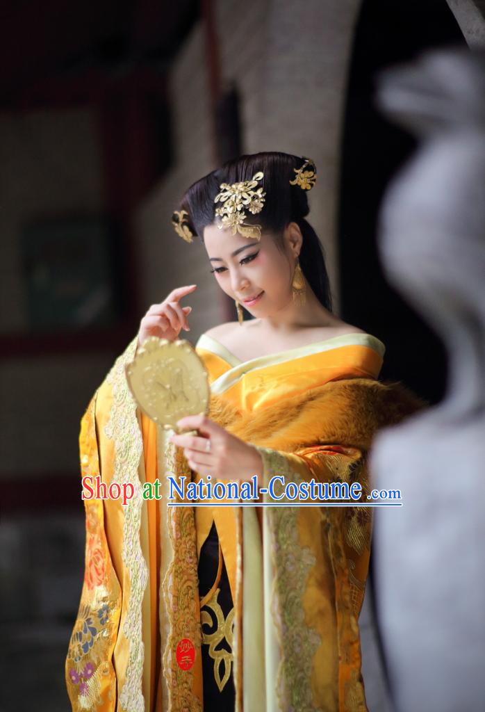 Shang Dynasty Chinese Myth Daji Su Da Ji Fox Spirit Fox Queen Costumes Chinese Costume and Hair Accessories Complete Set