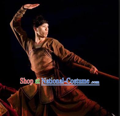 Ancient Chinese Shang Dynasty Military Warrior Costume for Men