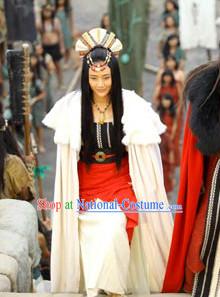 Xia Dynasty Princess Queen Tribal Leader s Daughter Clothing and Headwear Complete Set