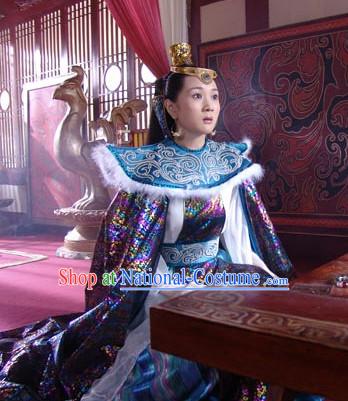 Ancient Chinese Princess Clothing and Head Accessories for Women.