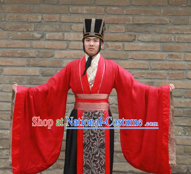 Western Zhou Dynasty Official Clothing Costume and Hat for Men