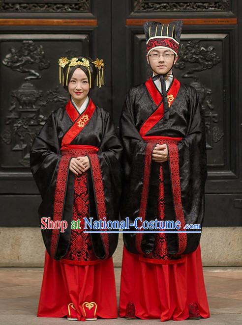 Western Zhou Dynasty Official Clothing Costume and Hat for Men and Women