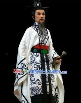 Eastern Zhou Dynasty Spring and Autumn Patriotic Poet Official Qu Yuan Stage Clothing Complete Set for Men