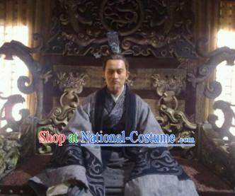 Eastern Zhou Dynasty Spring and Autumn Official Poet Minister Qu Yuan TV Drama Costume Complete Set for Men