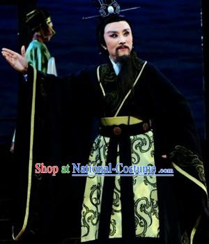 Eastern Zhou Dynasty Spring and Autumn Official Patriotic Poet Qu Yuan Stage Costume Complete Set for Men