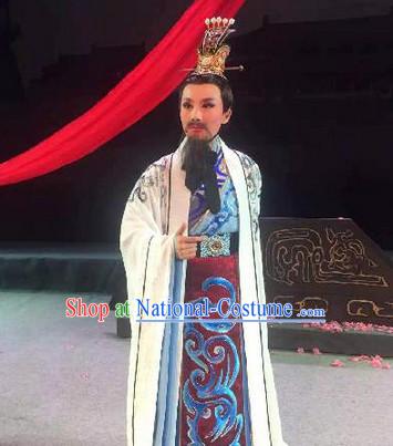 Eastern Zhou Dynasty Spring and Autumn Official Prime Minister Opera Chinese Costume Complete Set for Men