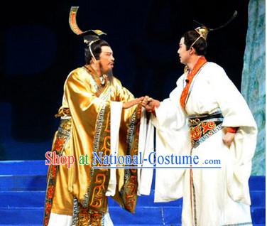 China Eastern Zhou Dynasty Palace Superhero Chinese Emperor Costume and Hat Complete Set for Men