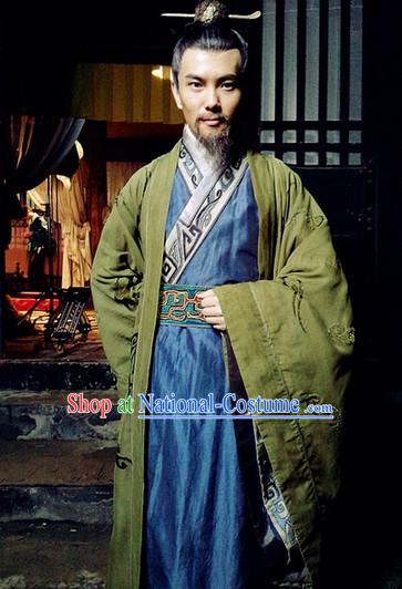 China Eastern Zhou Dynasty Official Prime Minister Adviser Wise Men Costume Complete Set