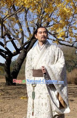 China Eastern Zhou Dynasty Spring Autumn Zhuangzi Chuang-tzu Costumes Chinese Costume Ancient Chinese Foundational texts of Daoism Complete Set for Men