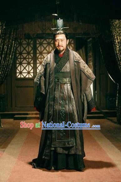 China Eastern Zhou Dynasty Spring Autumn Duke Huan of Qi Huan Gong Powerful Hegemon Chinese Costume Complete Set for Men