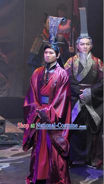 China Eastern Zhou Dynasty Spring Autumn Official Costume Complete Set for Men