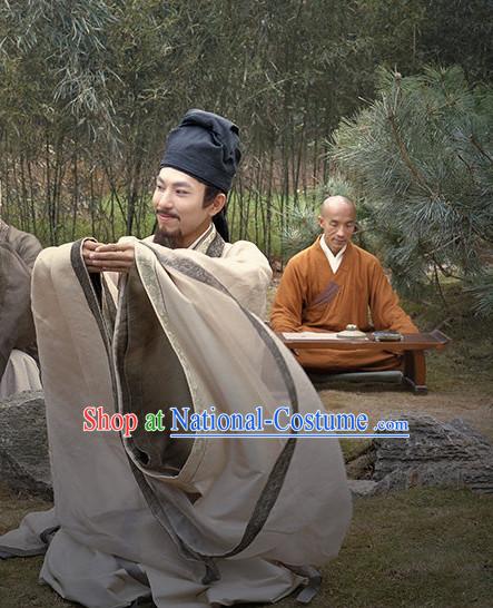 Chinese Costume Chinese Costumes National Garment Outfit Clothing Clothes Ancient Jin Dynasty Wang Xizhi Wang Hsi-chih Calligrapher Clothing for Men