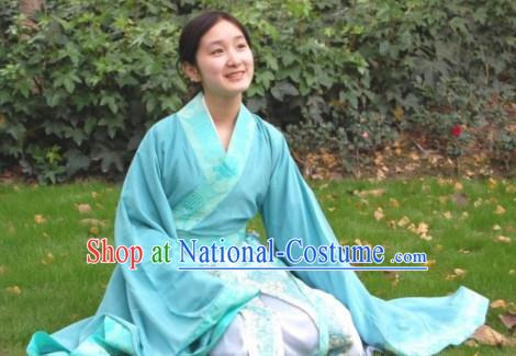 Chinese Costume Chinese Costumes National Garment Outfit Clothing Clothes Ancient Jin Dynasty Teenagers Garment Outfits Dresses for Girls