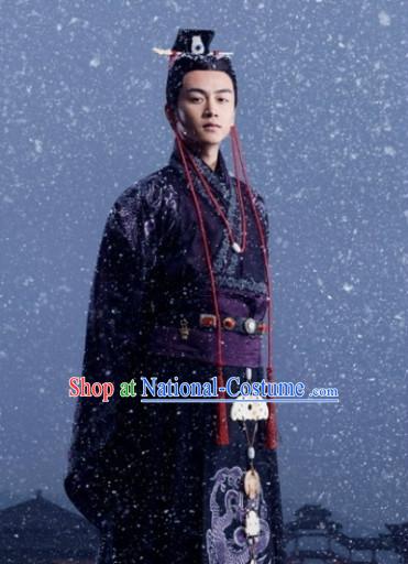 Period of the Northern and Southern Dynasties Chinese Costume Chinese Classic Costumes National Garment Outfit Clothing Clothes Emperor Costume for Men