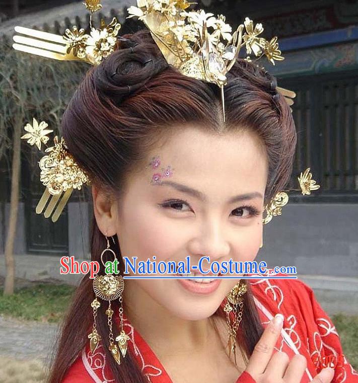 Chinese Ancient Palace Imperial Head Wear Headdress Five Dynasties Princess Hair Jewelry Hairpins