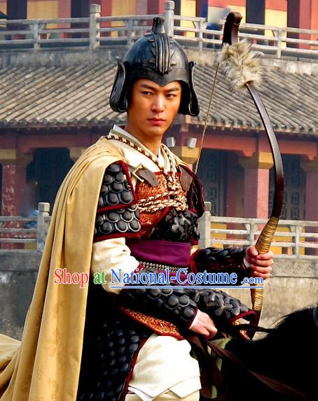 Chinese Costume Five Dynasties Chinese Classic Warrior Armor Costumes National Garment Outfit Clothing Clothes for Men