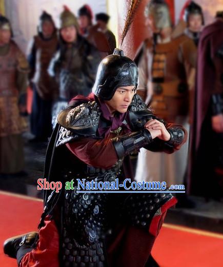 Chinese Costume Five Dynasties Chinese Classic Warrior Armor Costumes National Garment Outfit Clothing Clothes for Men