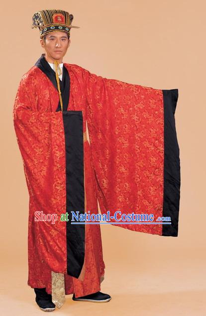 Chinese Costume Sui Dynasty Period Emperor Costumes China Clothing Complete Set for Men