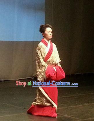 Chinese Costume Qin Dynasty Period China Clothing Complete Set for Women