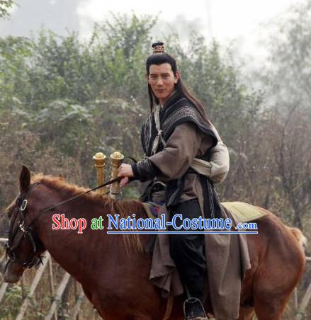 Chinese Costume Sui Dynasty Period Knight Warrior Superhero Costumes Chinese Clothing Complete Set for Men