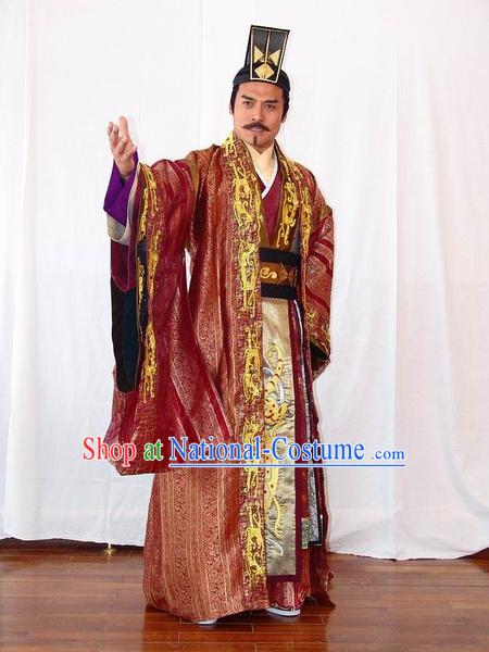 Ancient Chinese Tang Dynasty Statesman Historian Chancellor Duke Editor Wei Zheng Costume Complete Set for Men