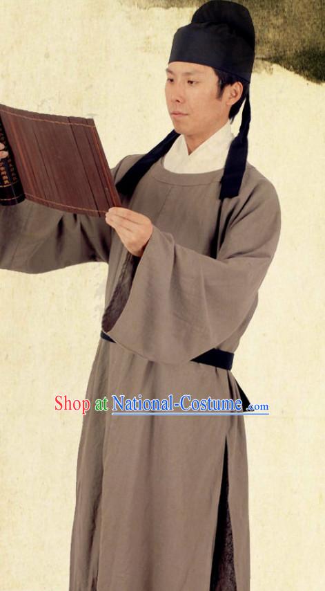 Renowned Chinese Poet and Tang Dynasty Government Official Bai Juyi Costume Complete Set for Men