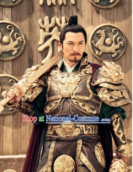 Chinese Tang Dynasty Costumes Most Famous General Xue Rengui Armor Body Costume Complete Set for Men